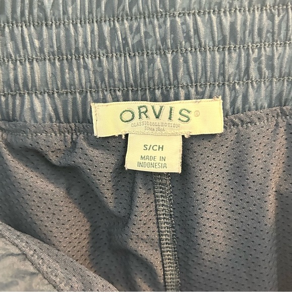 Orvis Embossed Pull-On Travel Skort Size Small Navy Blue Glass Print Skirt - Picture 7 of 9